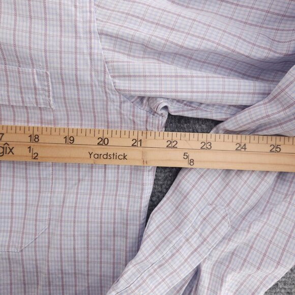 Canali Blue Purple Italy Check All Cotton 15.5 Button Up Luxury Long Sleeve Men - Picture 12 of 16